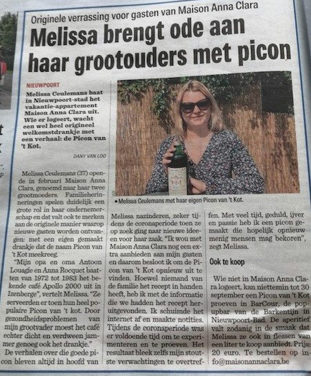 Picon van 't Kot in het Nieuwsblad
